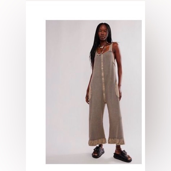 Free People Warm Gray Knit Jumpsuit - Picture 2 of 14